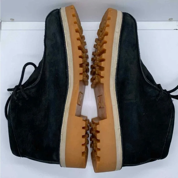 Buffalino Black Suede Leather Men’s Lace-Up Boots Size 10 - Picture 4 of 8